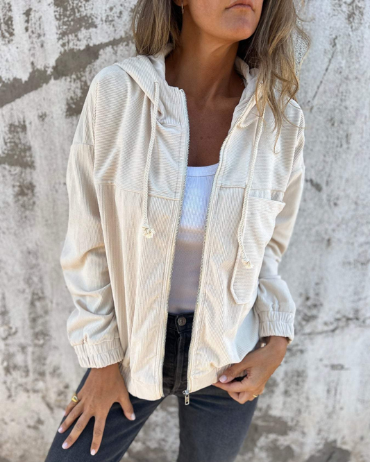 Clémence™ Casual Hooded Velvet Jacket