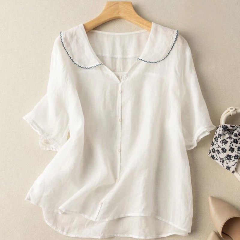 Adèle™ Linen Blouse