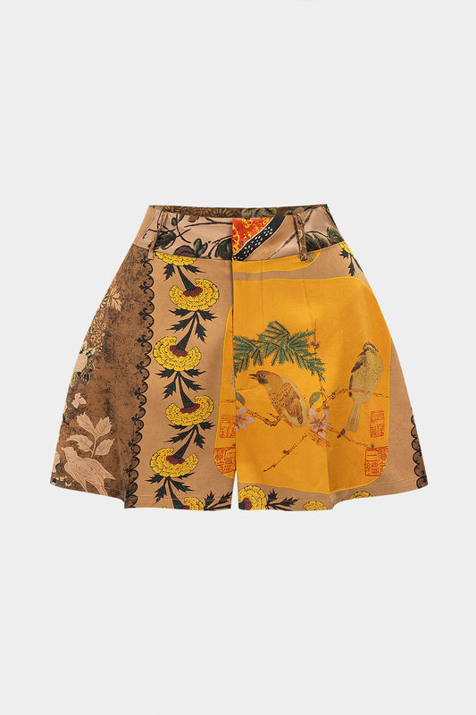 Florene™ Floral Contrast Print Shorts