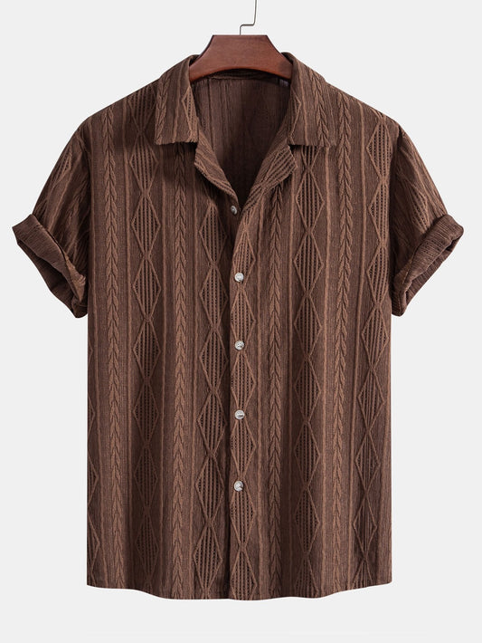 Kevin™ Geometric Jacquard Cuban Shirt