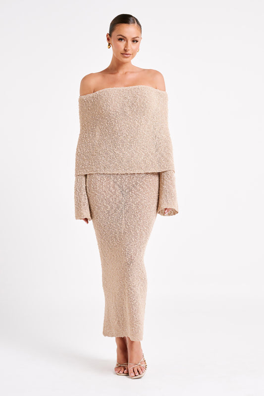 Kimi | Long Dress – Golden Beige